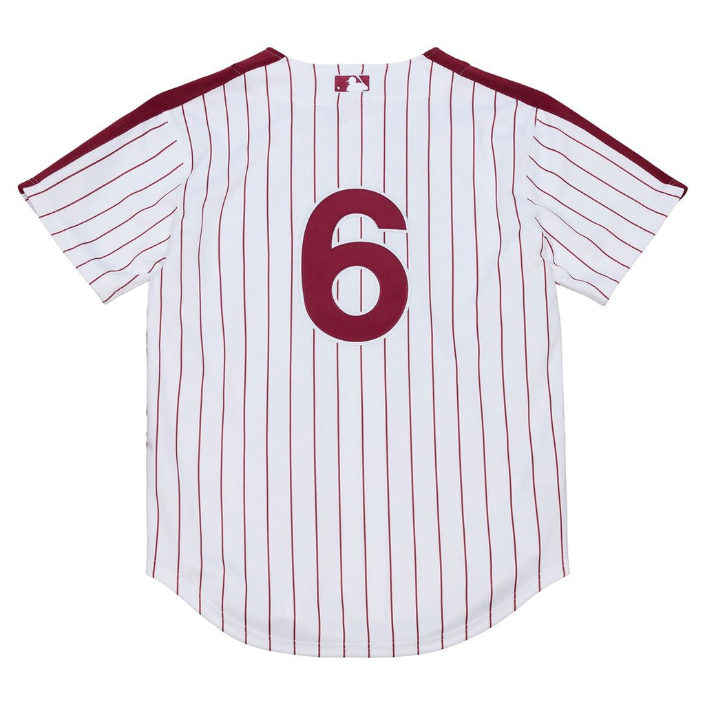 Men's Philadelphia Phillies Jimmy Rollins Mitchell & Ness White 2003 Cooperstown Collection Authentic Jersey