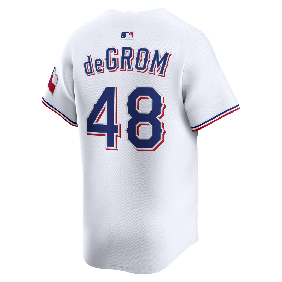 Men's Texas Rangers Jacob deGrom Nike White Home Limited Jersey