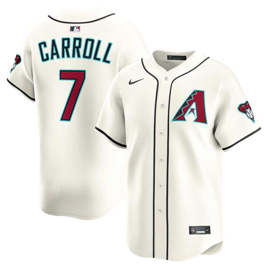 Men's Arizona Diamondbacks Corbin Carroll Nike Gray Road Limited Player Jersey