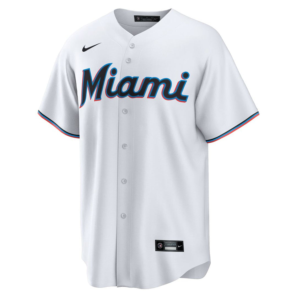 Men's Miami Marlins Kyle Stowers Nike White Home Replica Jersey