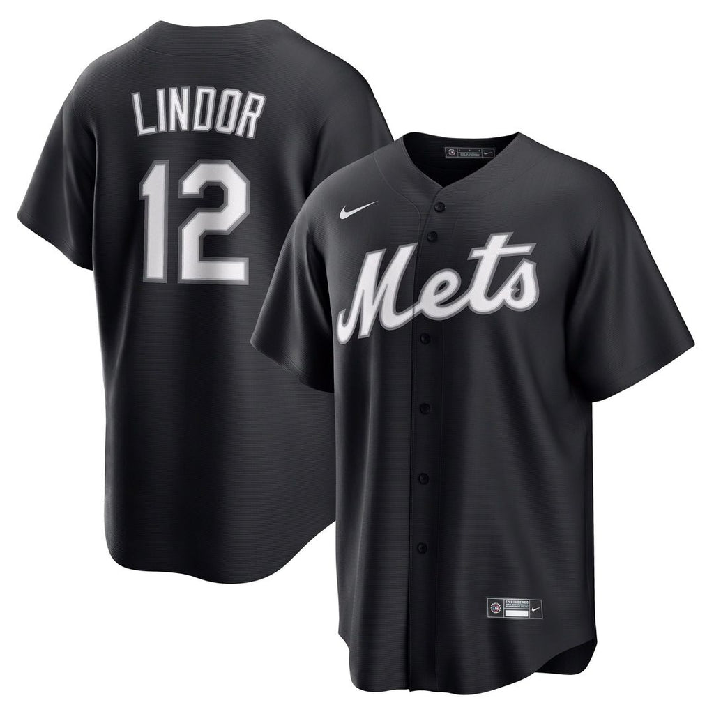 Men's New York Mets Francisco Lindor Nike Black  Replica Player Jersey