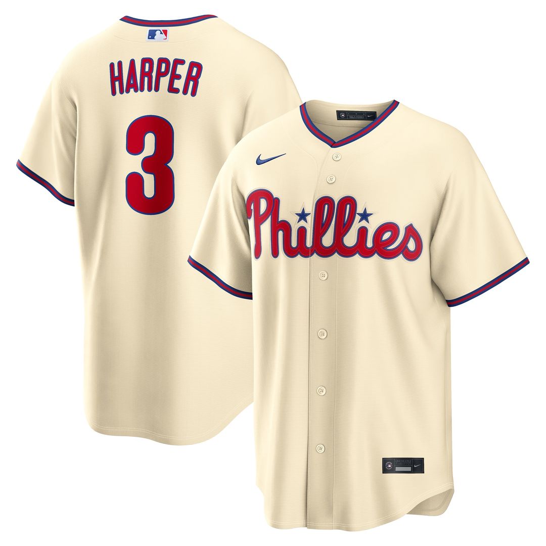 Men's Philadelphia Phillies Bryce Harper Nike Gray Road Replica Jersey