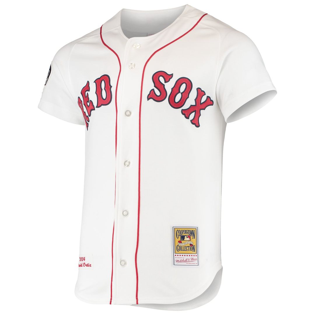 Men's Boston Red Sox David Ortiz Mitchell & Ness White 2004 Cooperstown Collection Home Authentic Jersey
