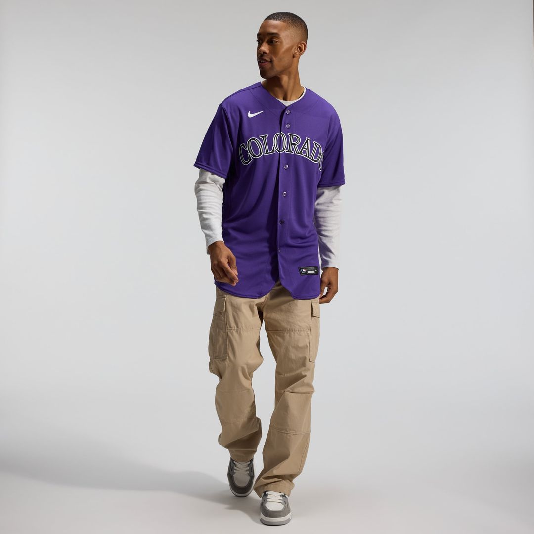 Men's Colorado Rockies  Nike Purple Alternate Authentic Jersey