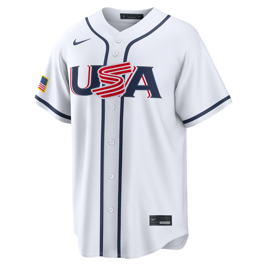 Men's USA Baseball Clayton Kershaw Nike White 2026 World Baseball Classic Home Stadium Jersey