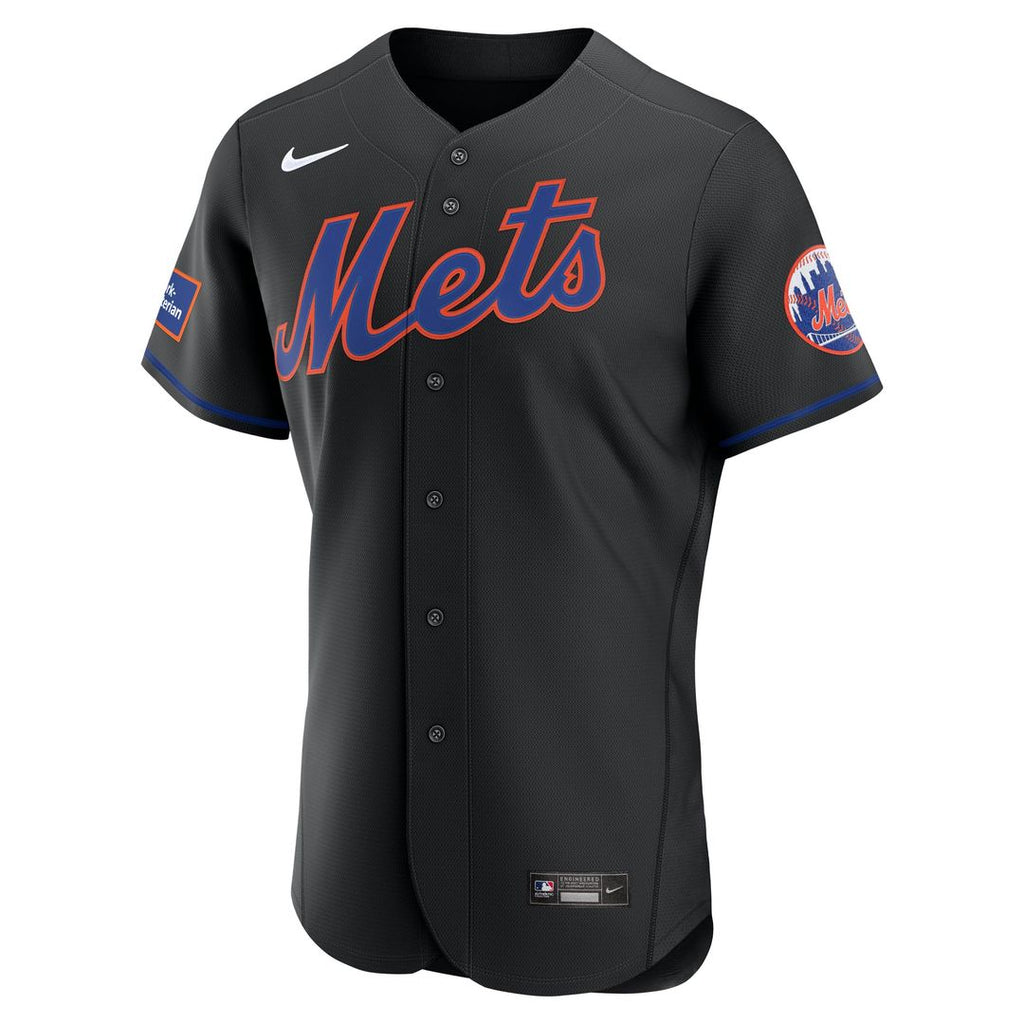 Men's New York Mets Nike White Home Sponsor Patch Authentic Jersey