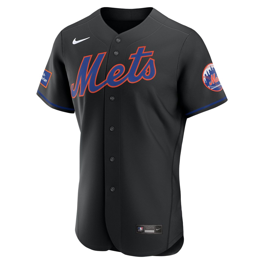 Men's New York Mets Nike White Home Sponsor Patch Authentic Jersey