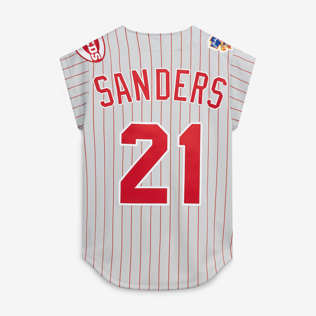 Men's Cincinnati Reds Deion Sanders Mitchell & Ness Gray 1997 Authentic Jersey