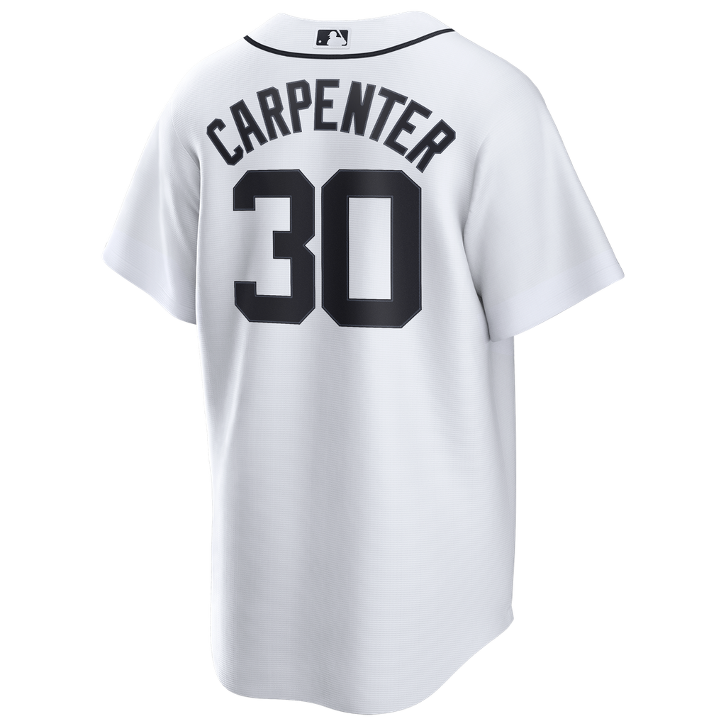 Men's  Detroit Tigers Kerry Carpenter Nike White Home Replica Jersey