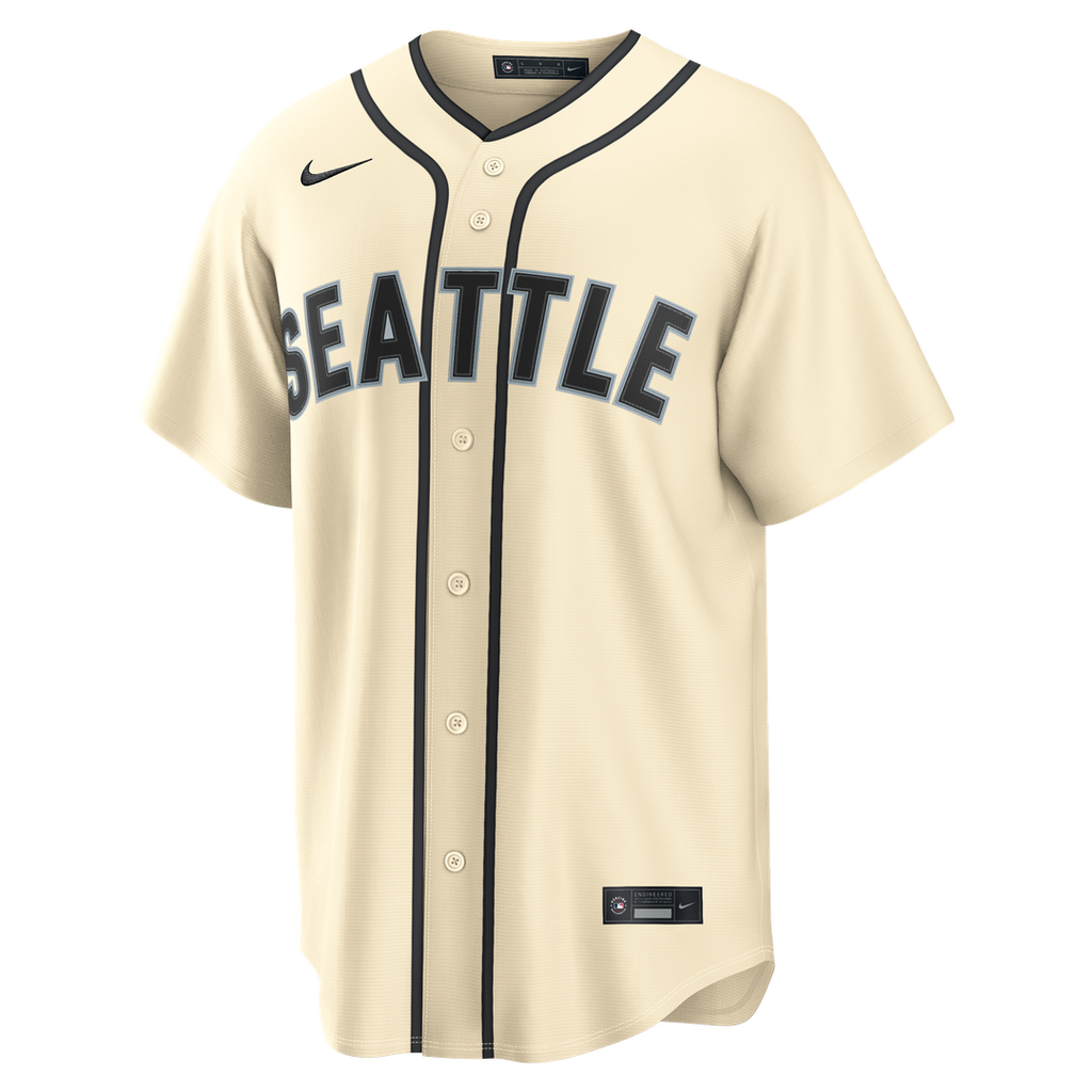Men's Seattle Mariners Cal Raleigh Nike Navy Road Replica Jersey