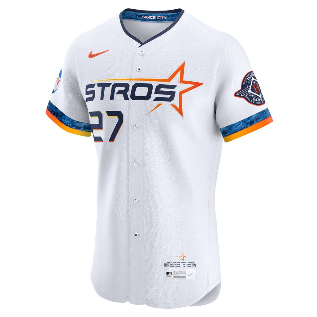Men's Houston Astros Jose Altuve Nike White 2025 City Connect Elite Player Jersey