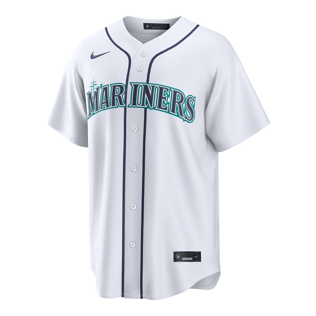 Men's Seattle Mariners George Kirby Nike White Home Replica Jersey