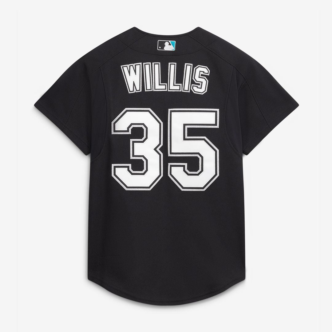 Men's Florida Marlins Dontrelle Willis Mitchell & Ness Black Cooperstown Collection Mesh Batting Practice Button-Up Jersey