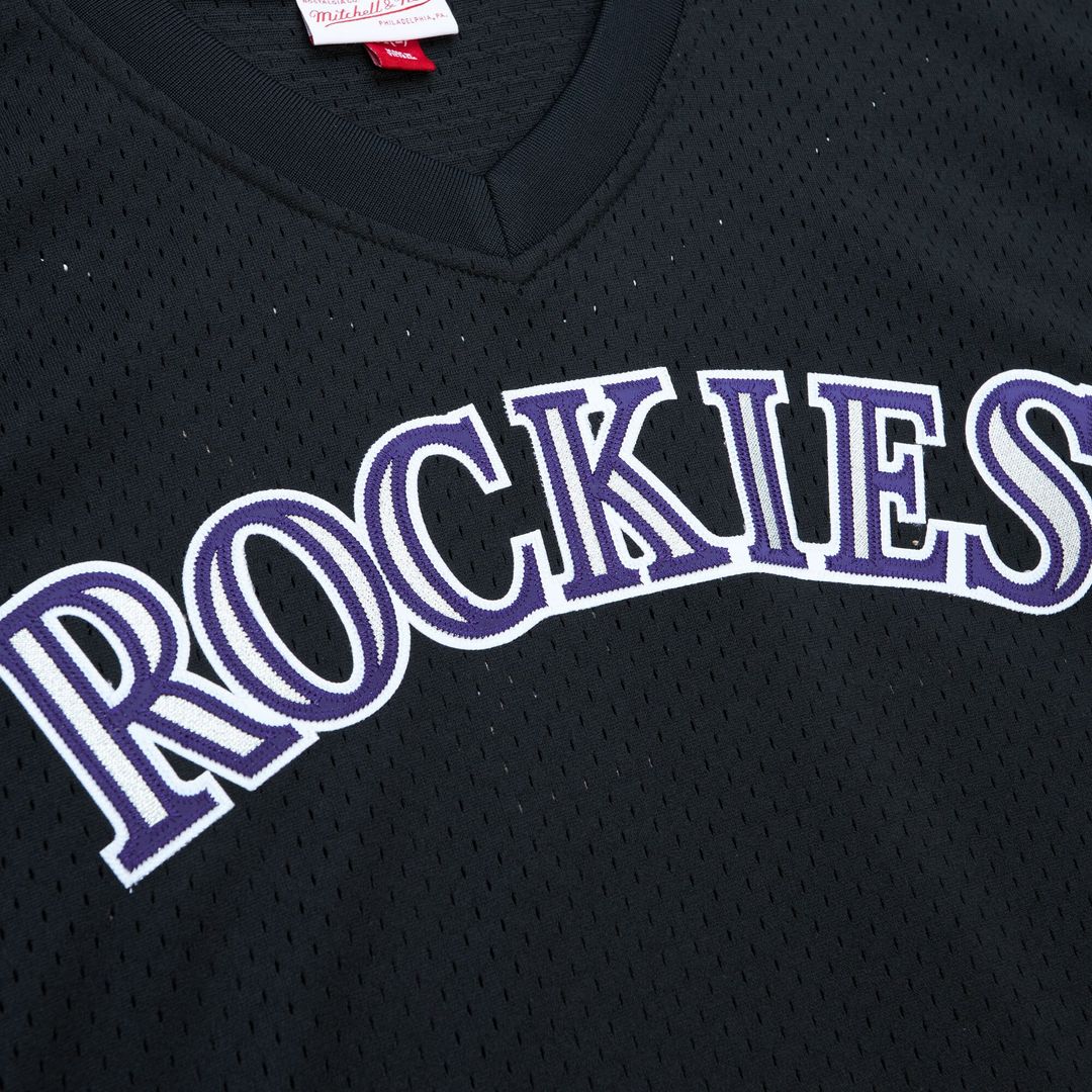 Men's Colorado Rockies Todd Helton Mitchell & Ness Black Authentic Batting Practice Jersey