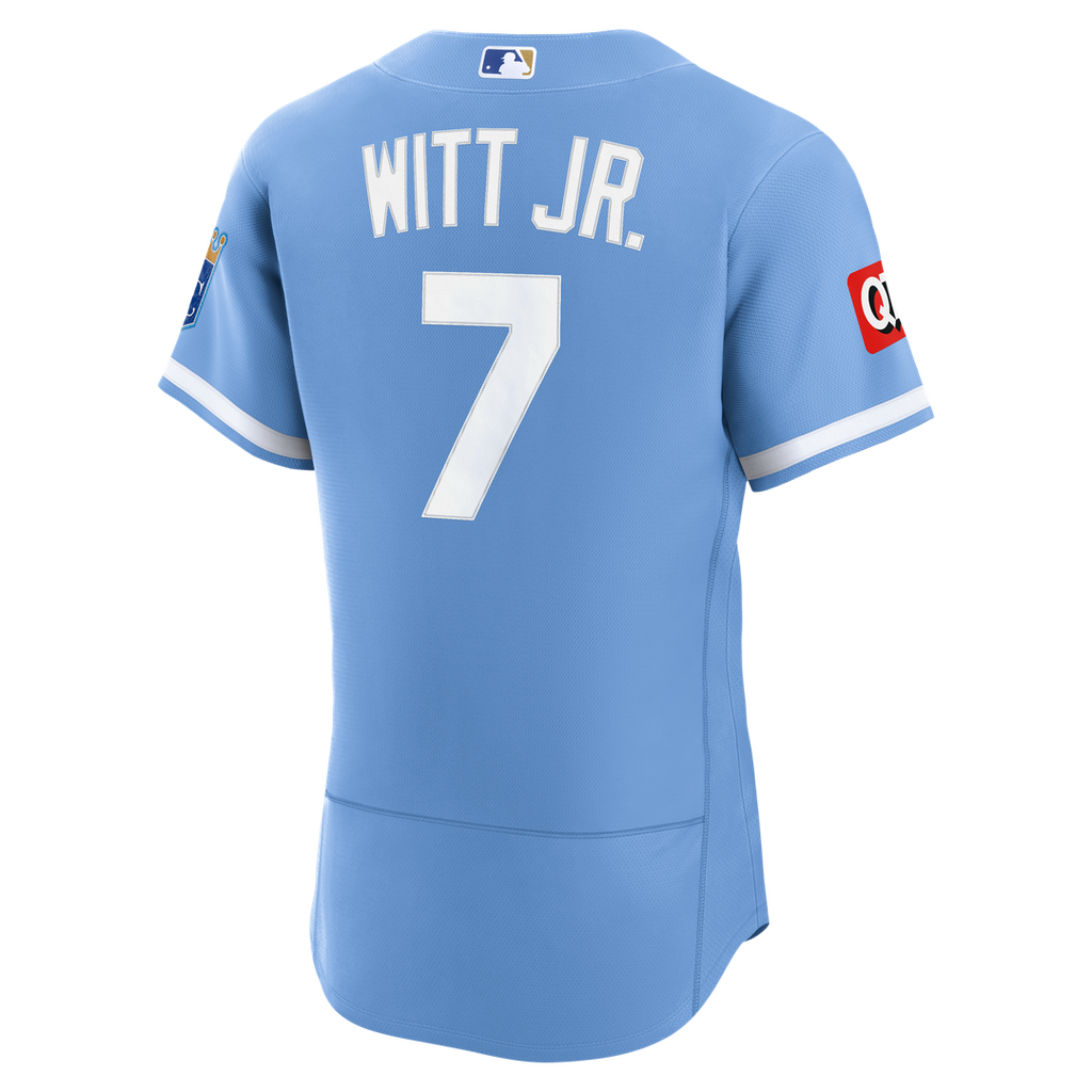 Men's Kansas City Royals Bobby Witt Jr. Nike White Home Authentic Sponsor Patch Jersey