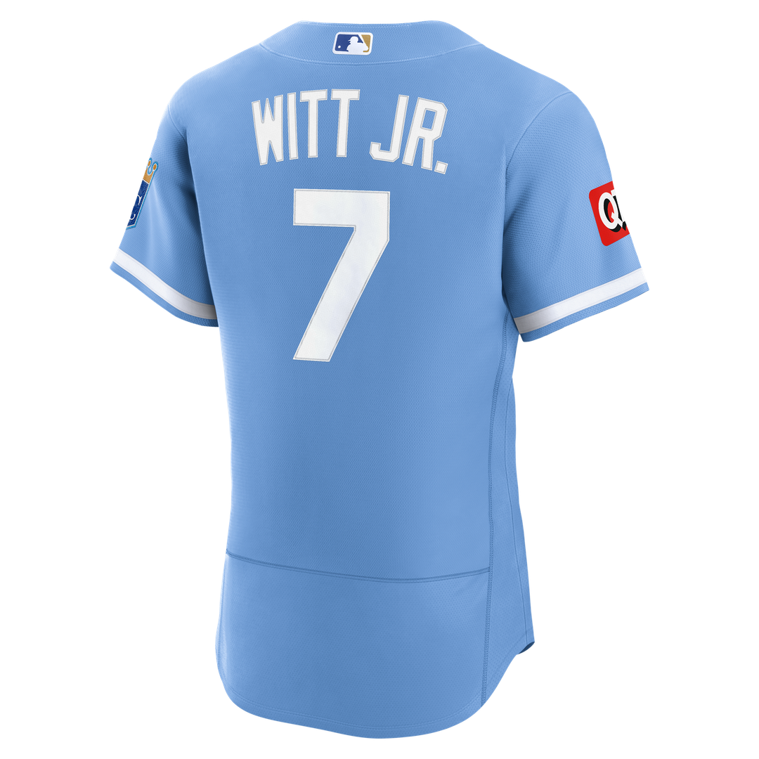 Men's Kansas City Royals Bobby Witt Jr. Nike White Home Authentic Sponsor Patch Jersey