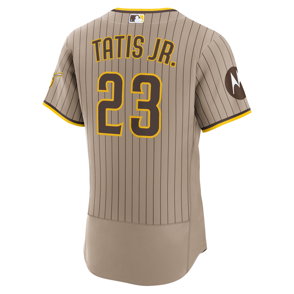 Men's San Diego Padres Fernando Tatis Jr. Nike Sand Alternate Authentic Sponsor Patch Jersey