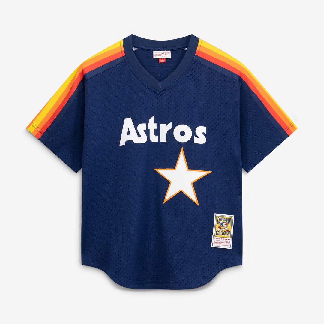 Men's Houston Astros Jeff Bagwell Mitchell & Ness Navy Authentic Batting Practice Jersey