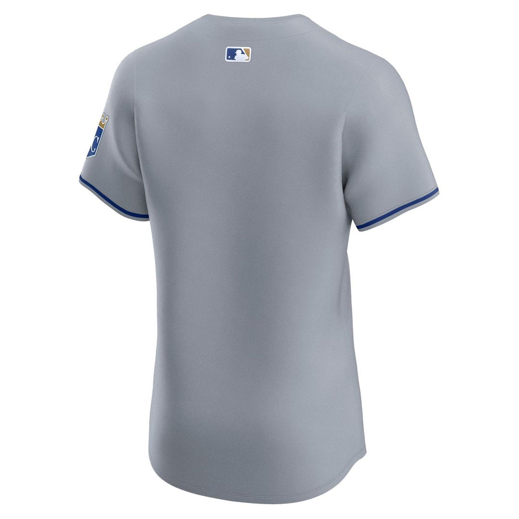 Men's Kansas City Royals  Nike Gray Road Vapor Premier Elite Patch Jersey