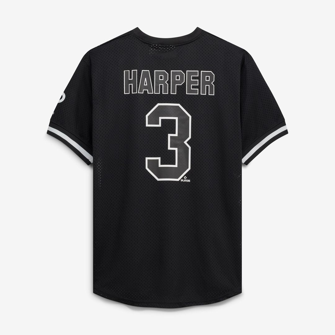 Men's Philadelphia Phillies Bryce Harper Fanatics Black/White Big & Tall Heavyweight Mesh Jersey
