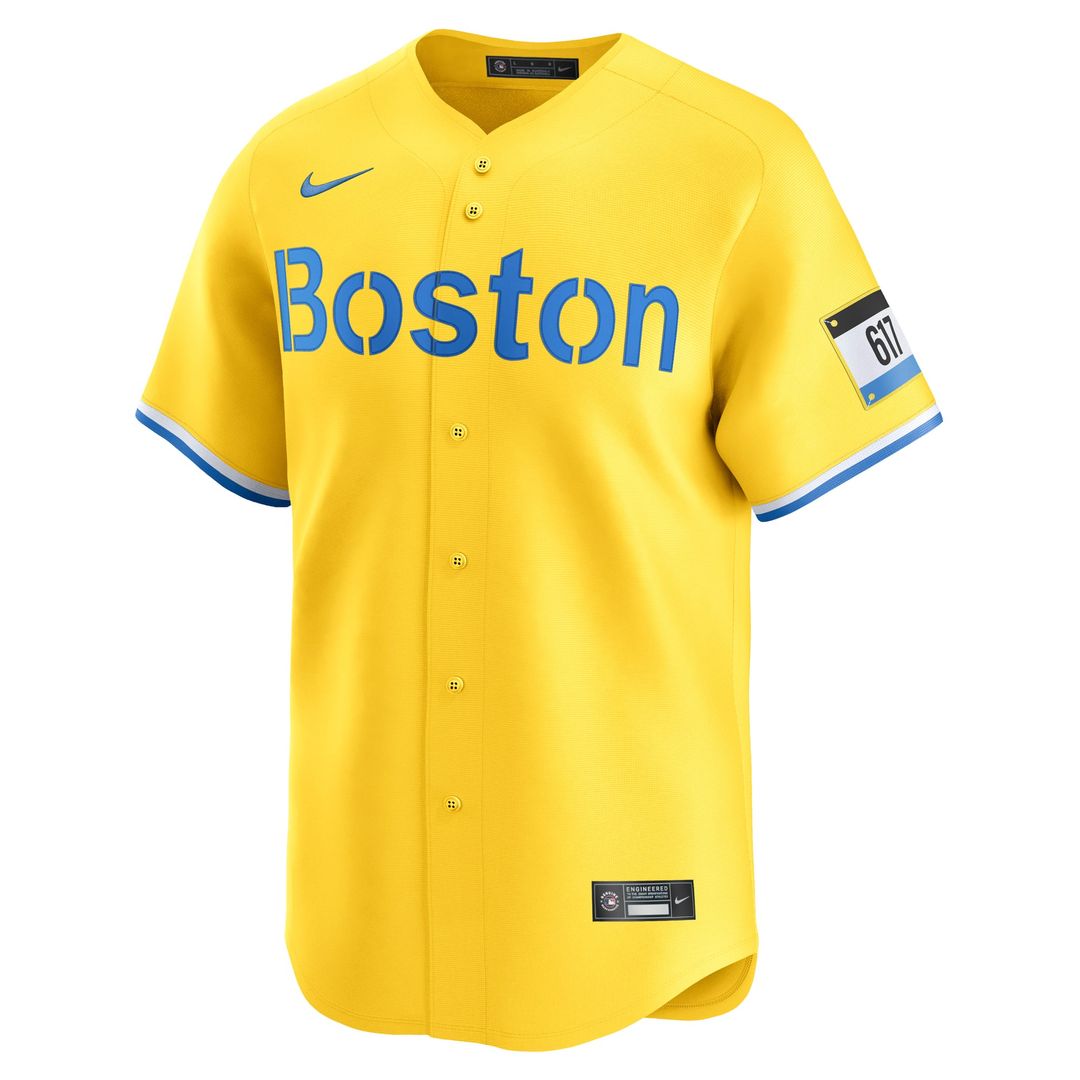 Men's Boston Red Sox Garrett Crochet Nike Gold Alternate Limited Jersey