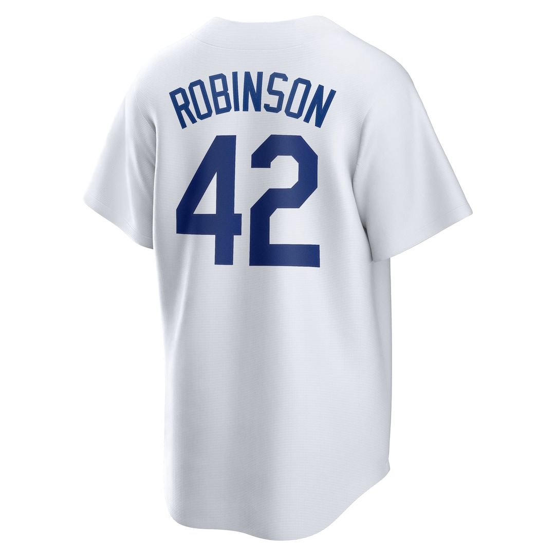 Men's Brooklyn Dodgers Jackie Robinson Nike White Cooperstown Collection Jackie Robinson Day Jersey