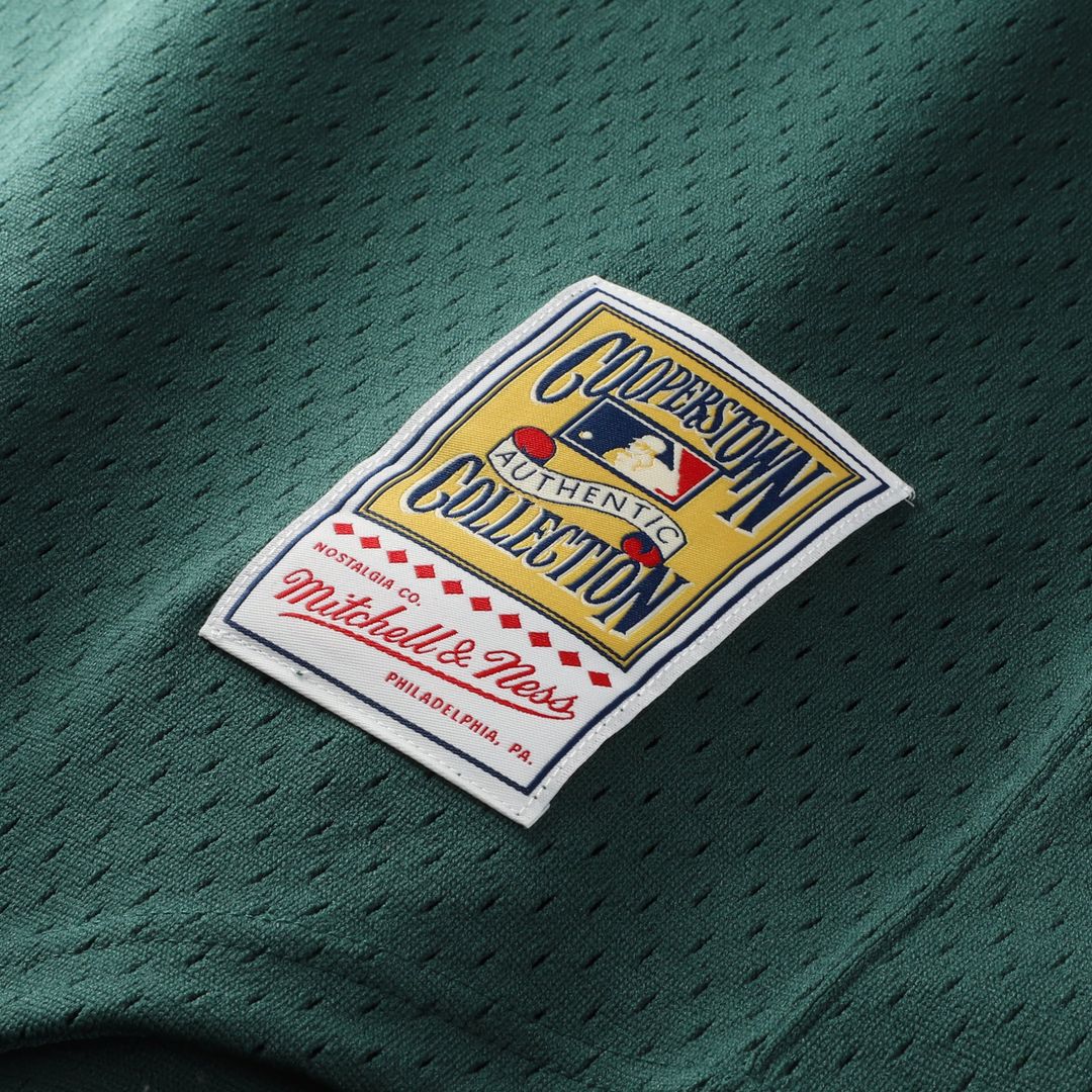 Men's Athletics Rickey Henderson Mitchell & Ness Green Authentic Batting Practice Jersey