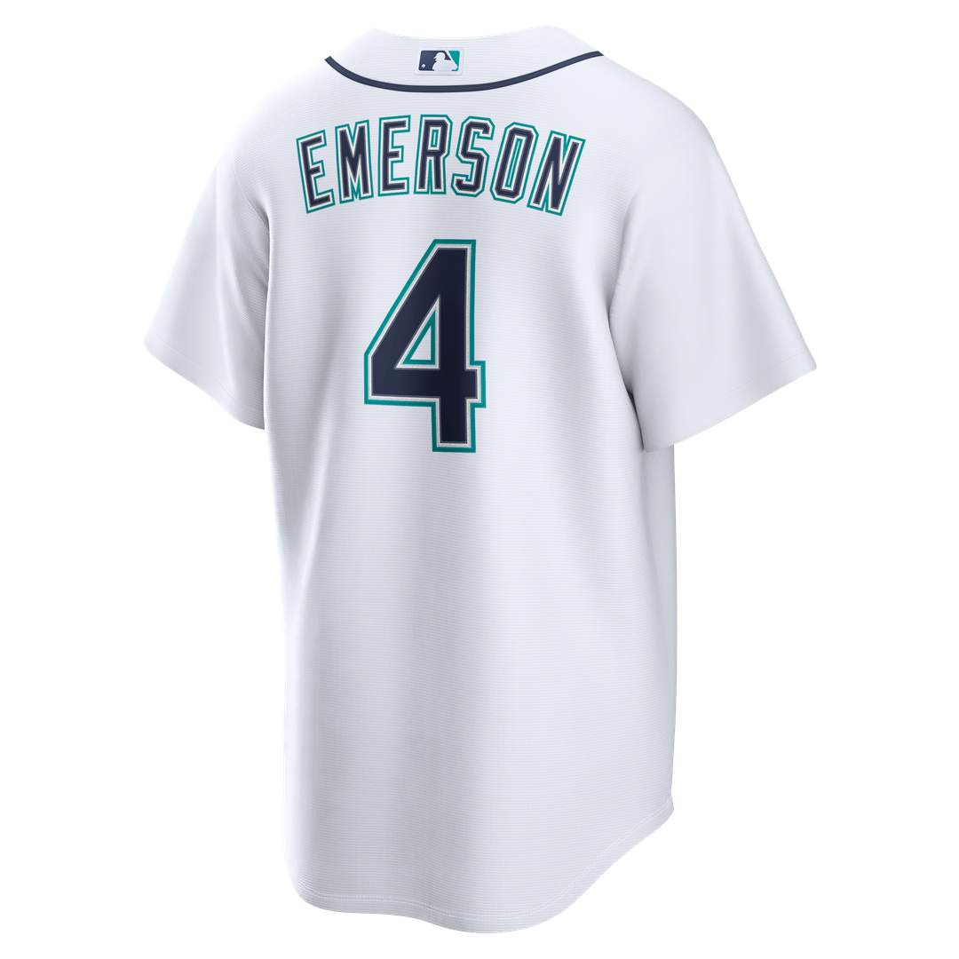Men's Seattle Mariners Colt Emerson Nike White Home Replica Jersey