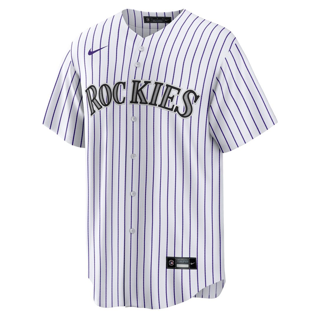 Men's Colorado Rockies Jordan Beck Nike White Home Replica Jersey