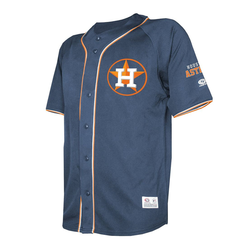Men's Houston Astros  Stitches Navy Team Color Full-Button Fashion Jersey