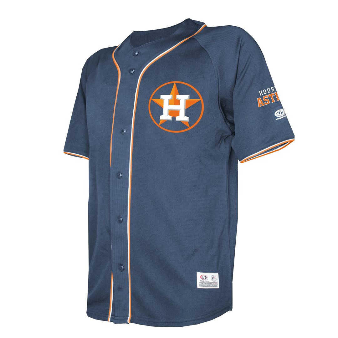 Men's Houston Astros  Stitches Navy Team Color Full-Button Fashion Jersey